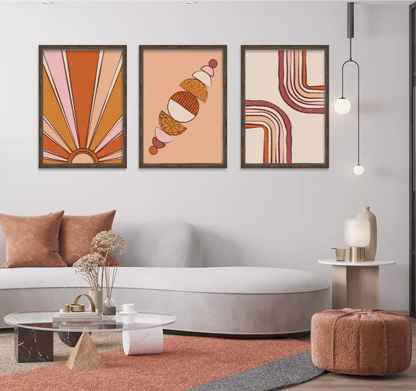 Abstract Orange Tone 3 Frames set