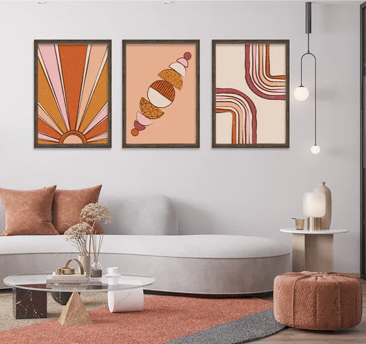 Abstract Orange Tone 3 Frames set