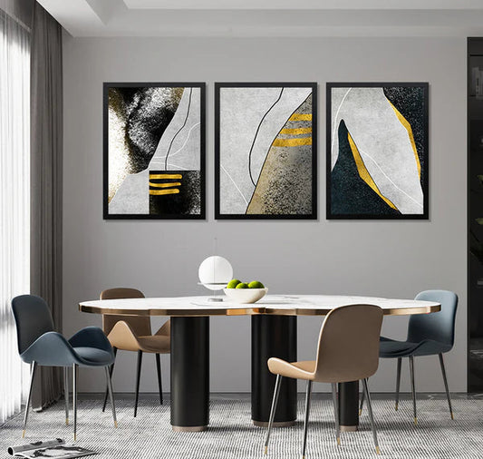 Abstract Black 3 Frames set