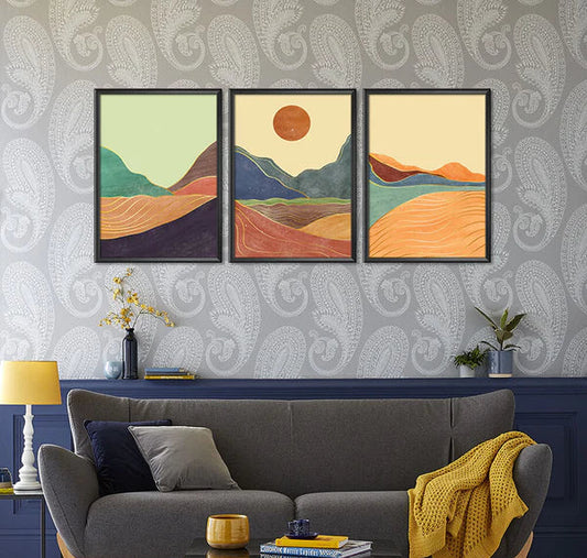 Colorful Abstract Hills 3 Frames set